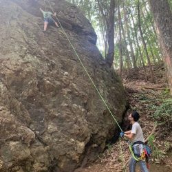 真夏の天王岩フリークライミング